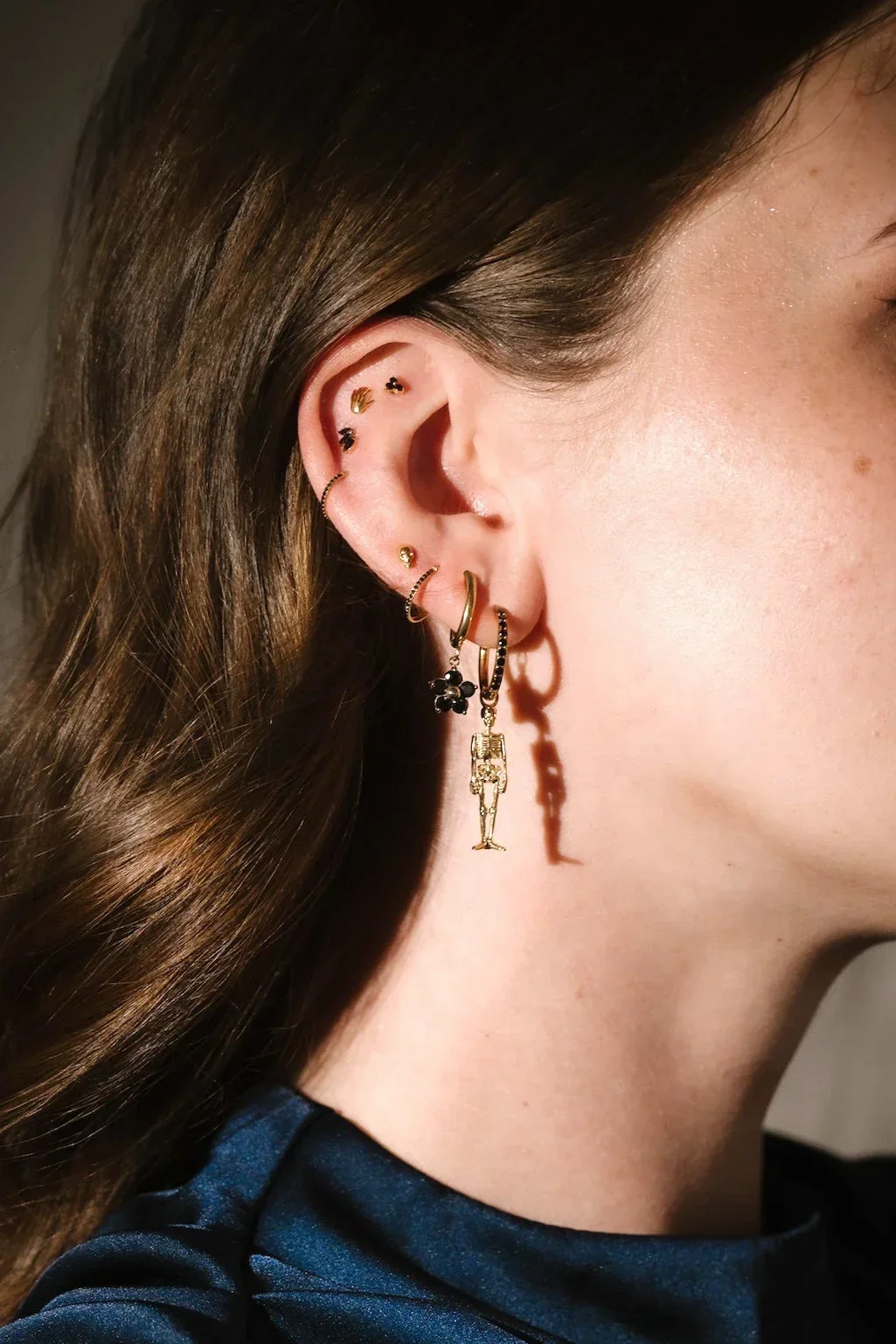 Black Dahlia Charm Hoops - Image 3