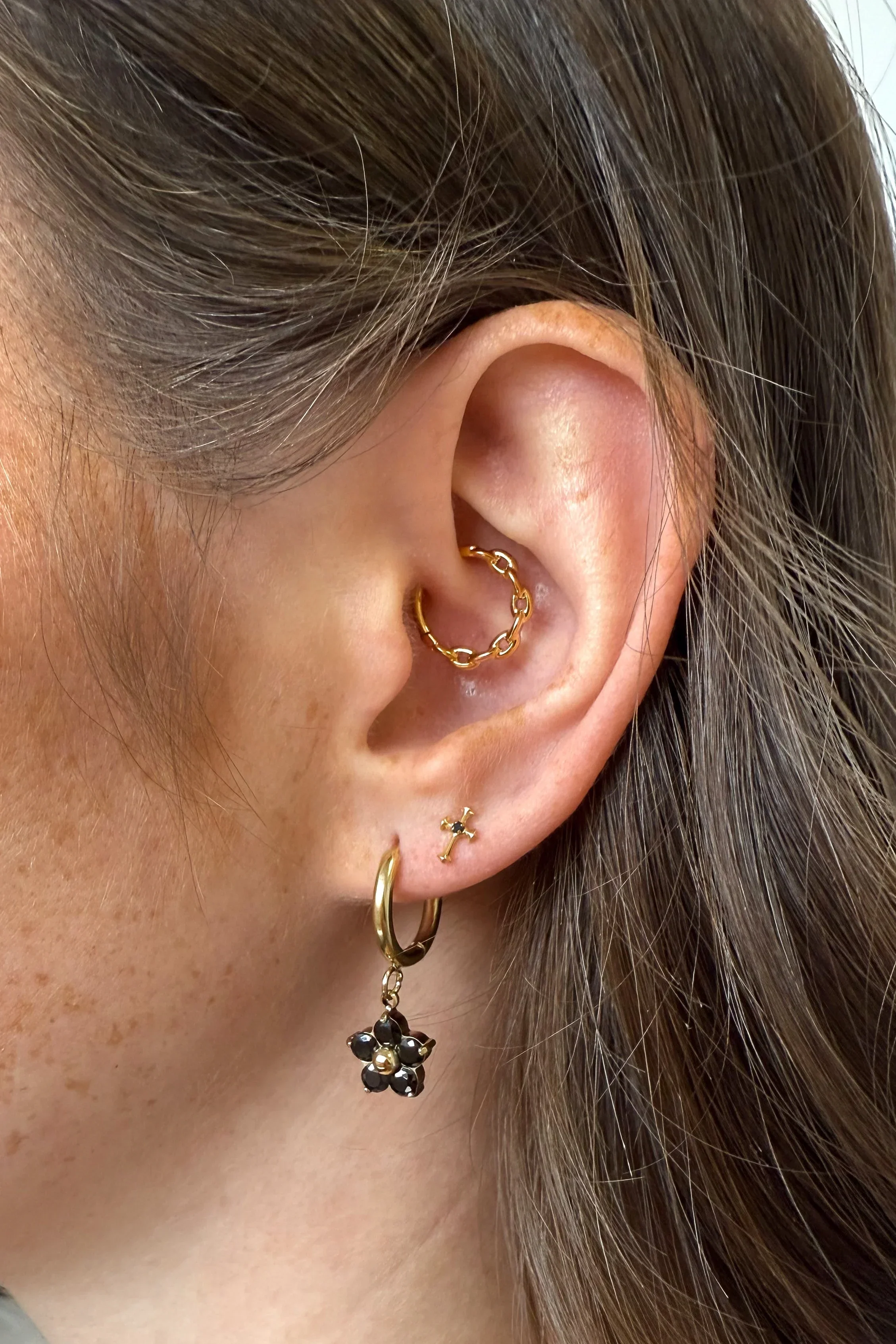 Black Dahlia Charm Hoops - Image 4