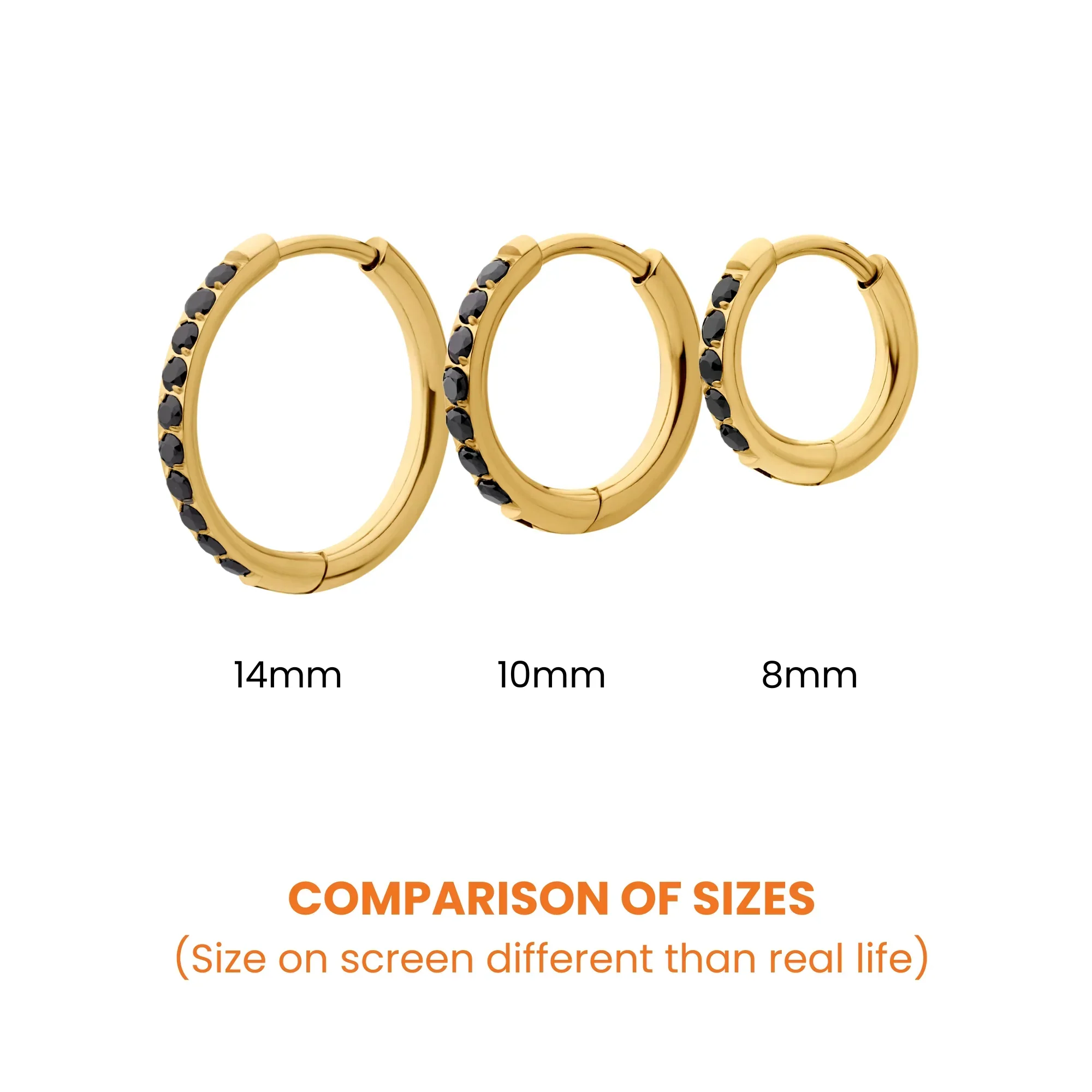 Black Titanium Celestial Hoops - Image 4