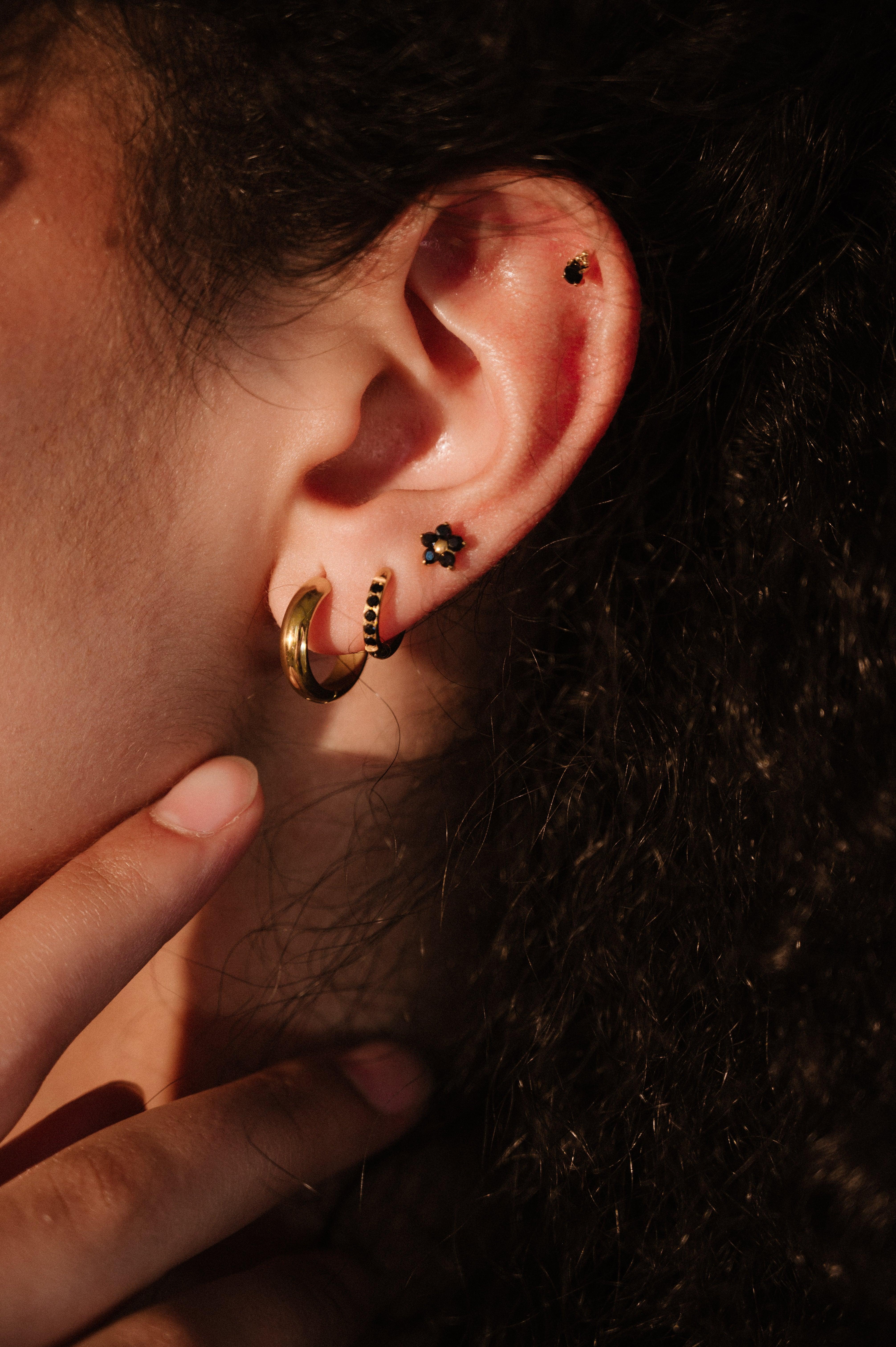 Black Titanium Celestial Hoops - Image 5