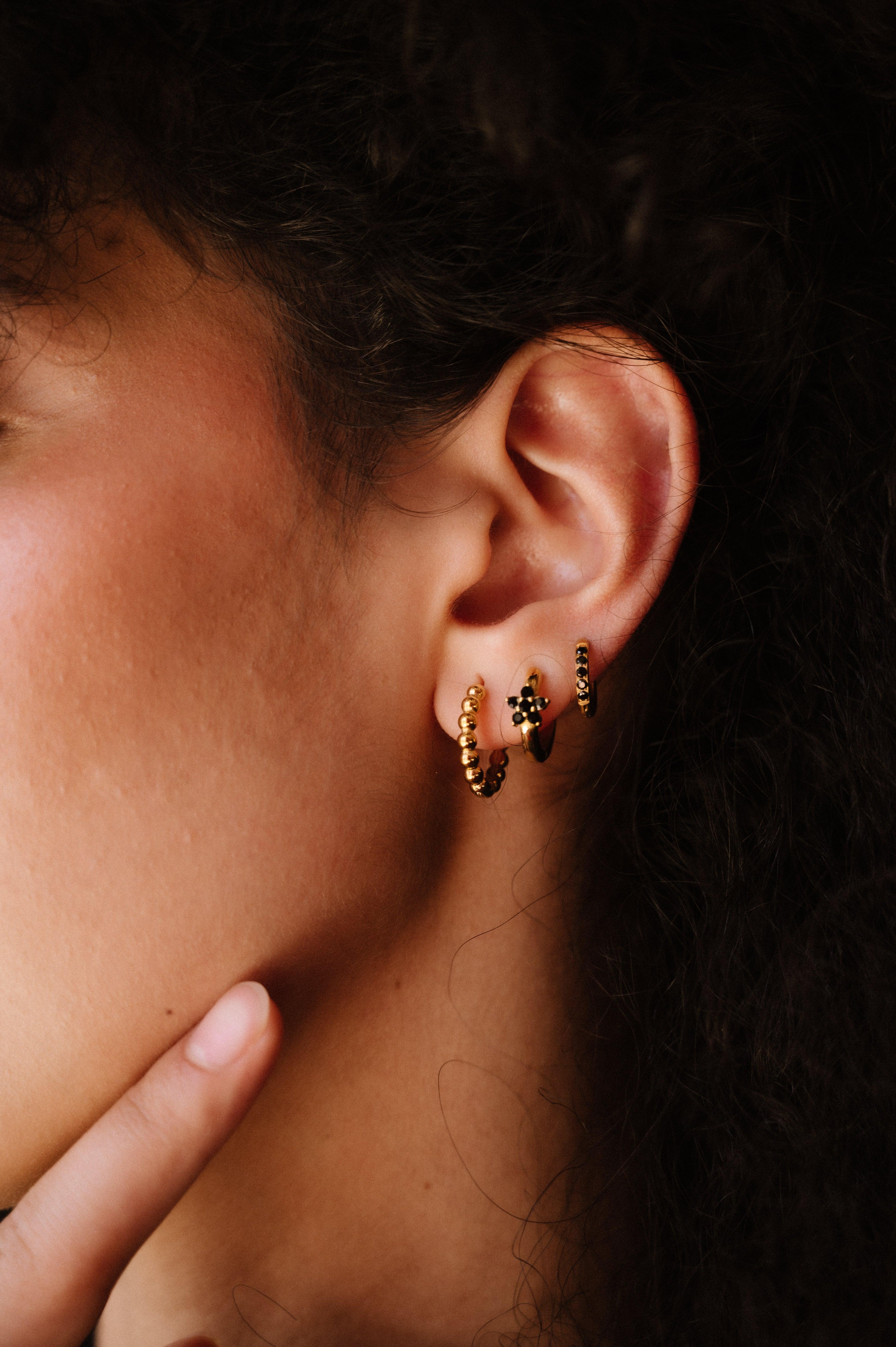 Black Titanium Celestial Hoops - Image 6