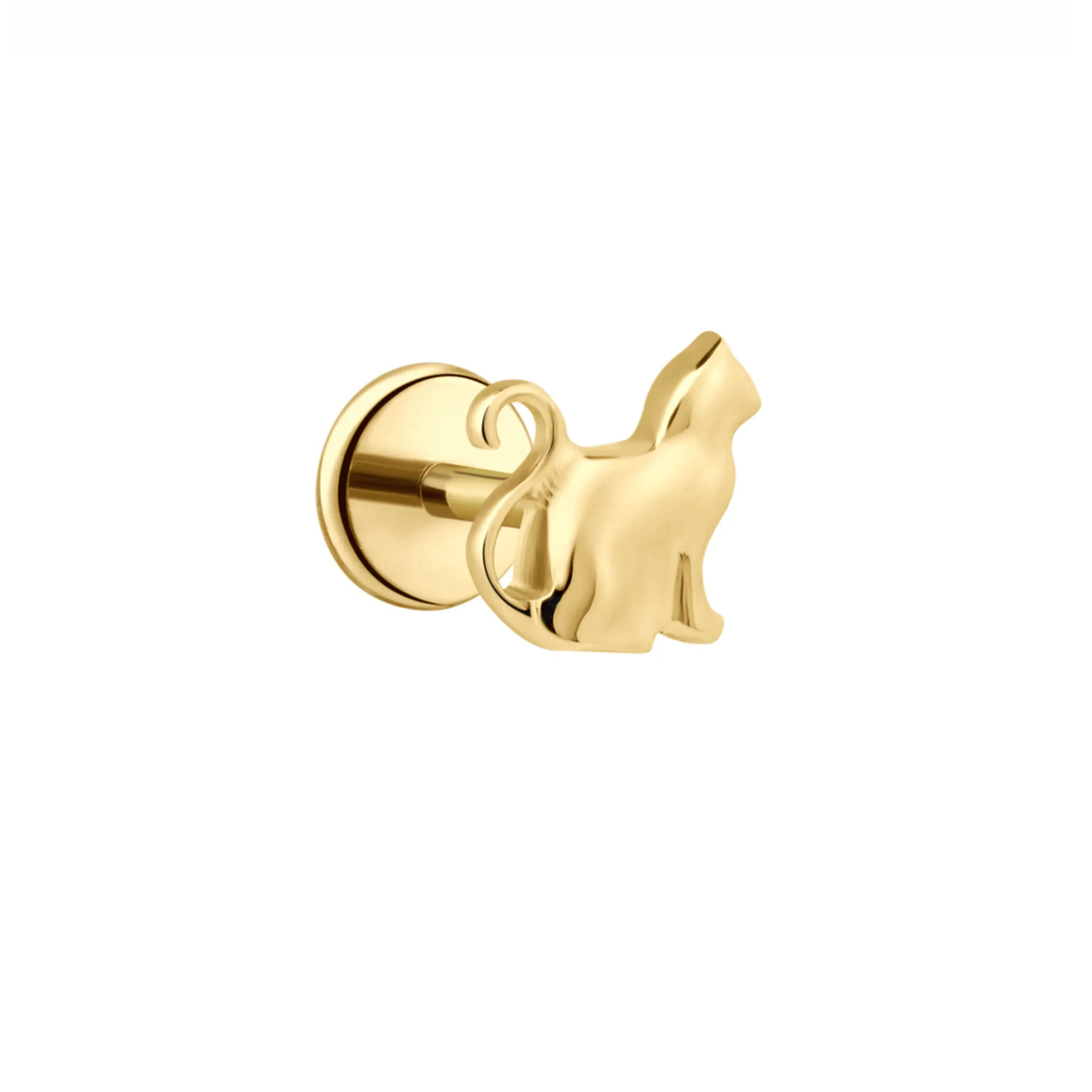 Cat Profile Flat Back Stud