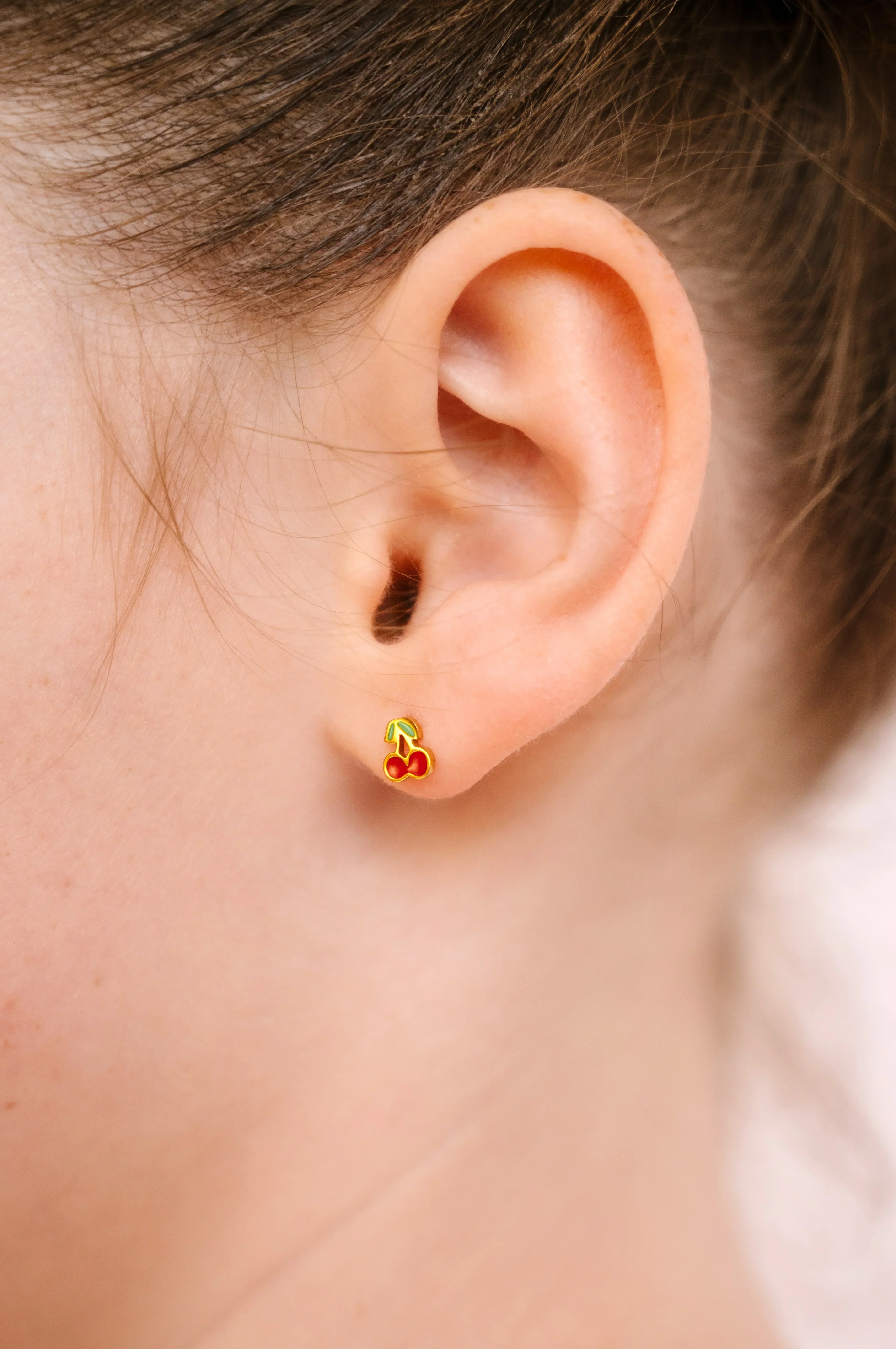 Cherry Enamel Flat Back Stud - Image 2