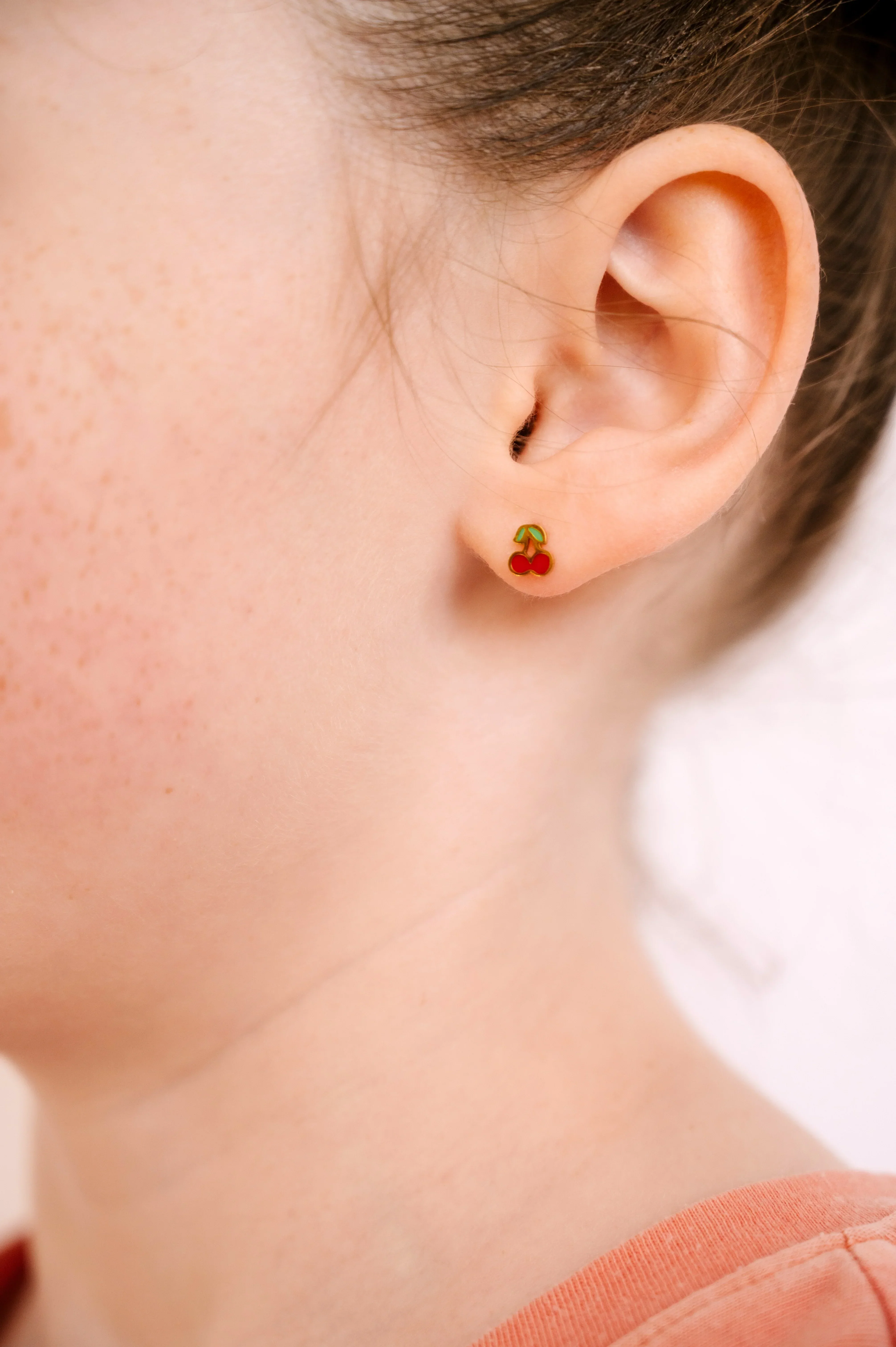 Cherry Enamel Flat Back Stud - Image 3