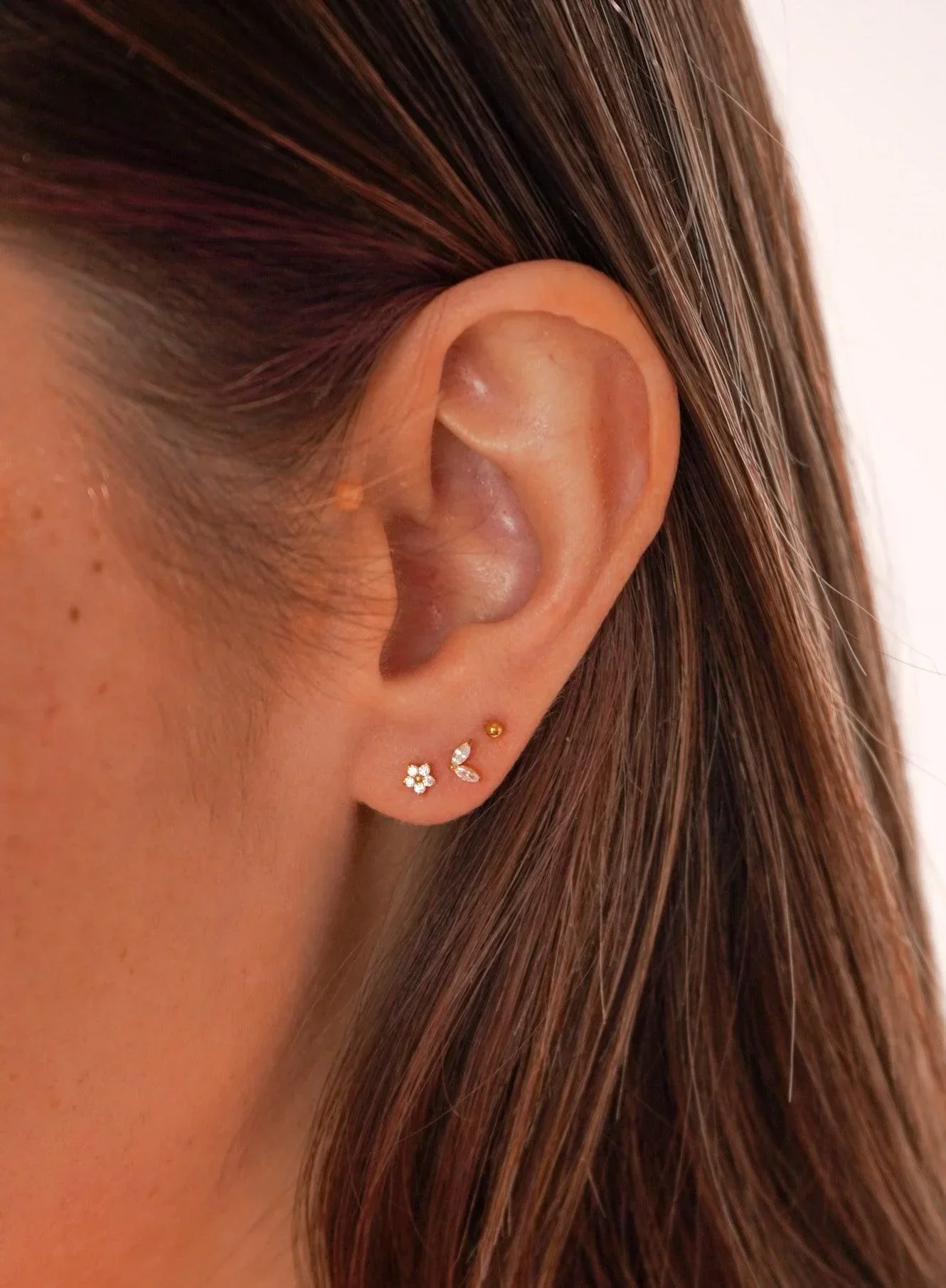 CZ Bloom Flat Back Stud - Image 3