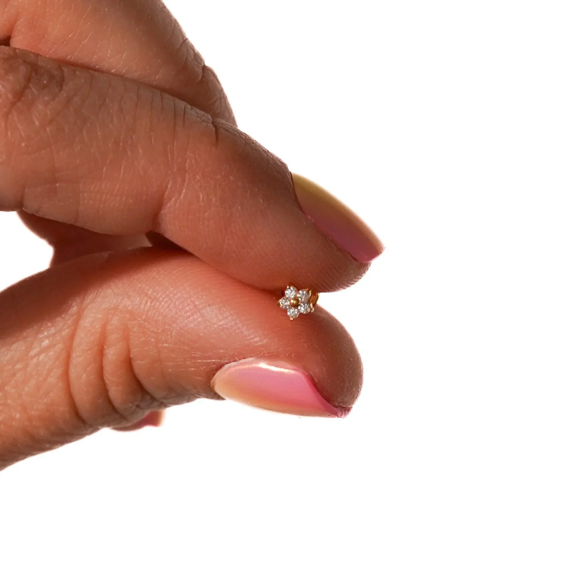 CZ Bloom Flat Back Stud - Image 6