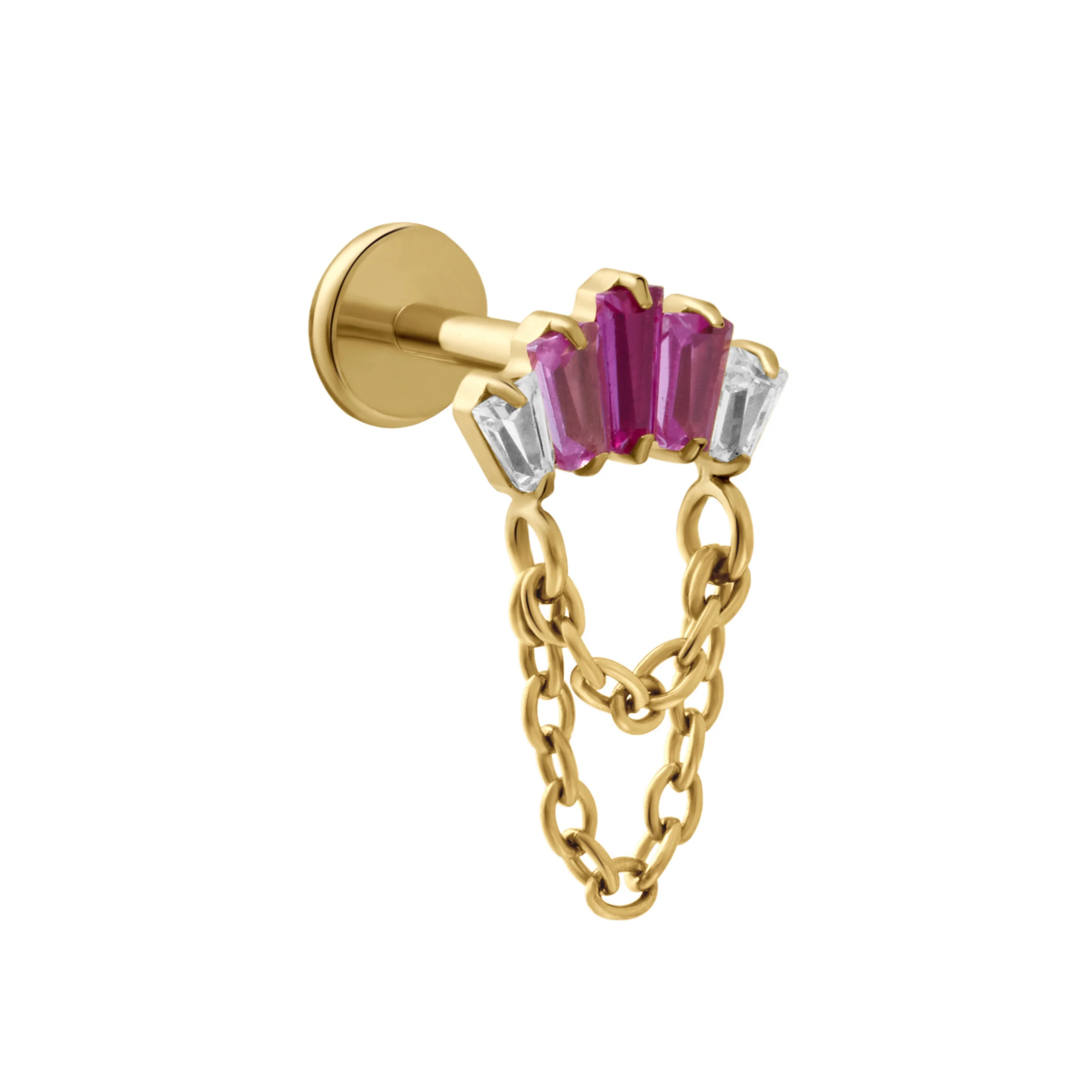 Diadem Flat Back Stud - Pink