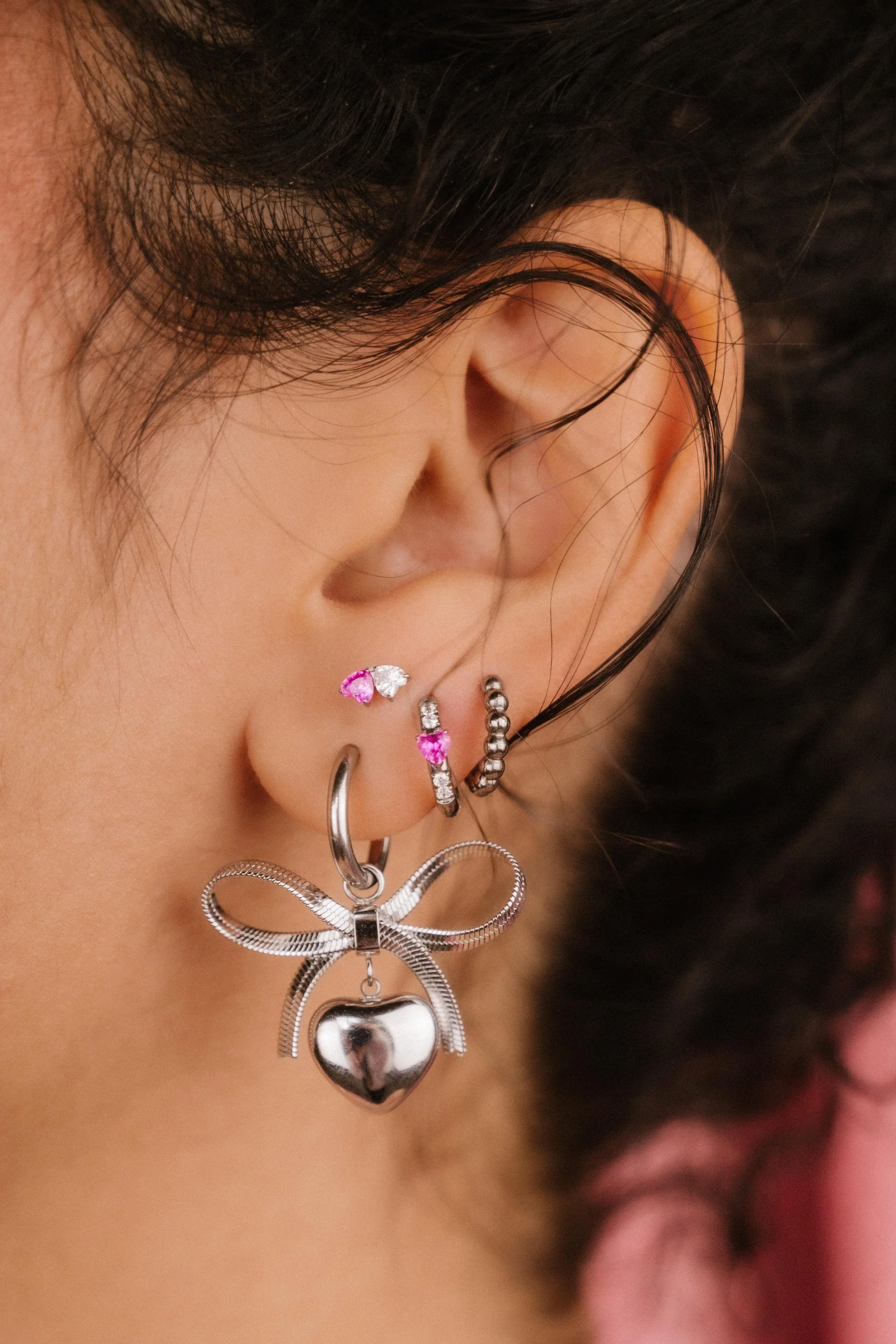 Duo Heart Flat Back Stud - Image 5
