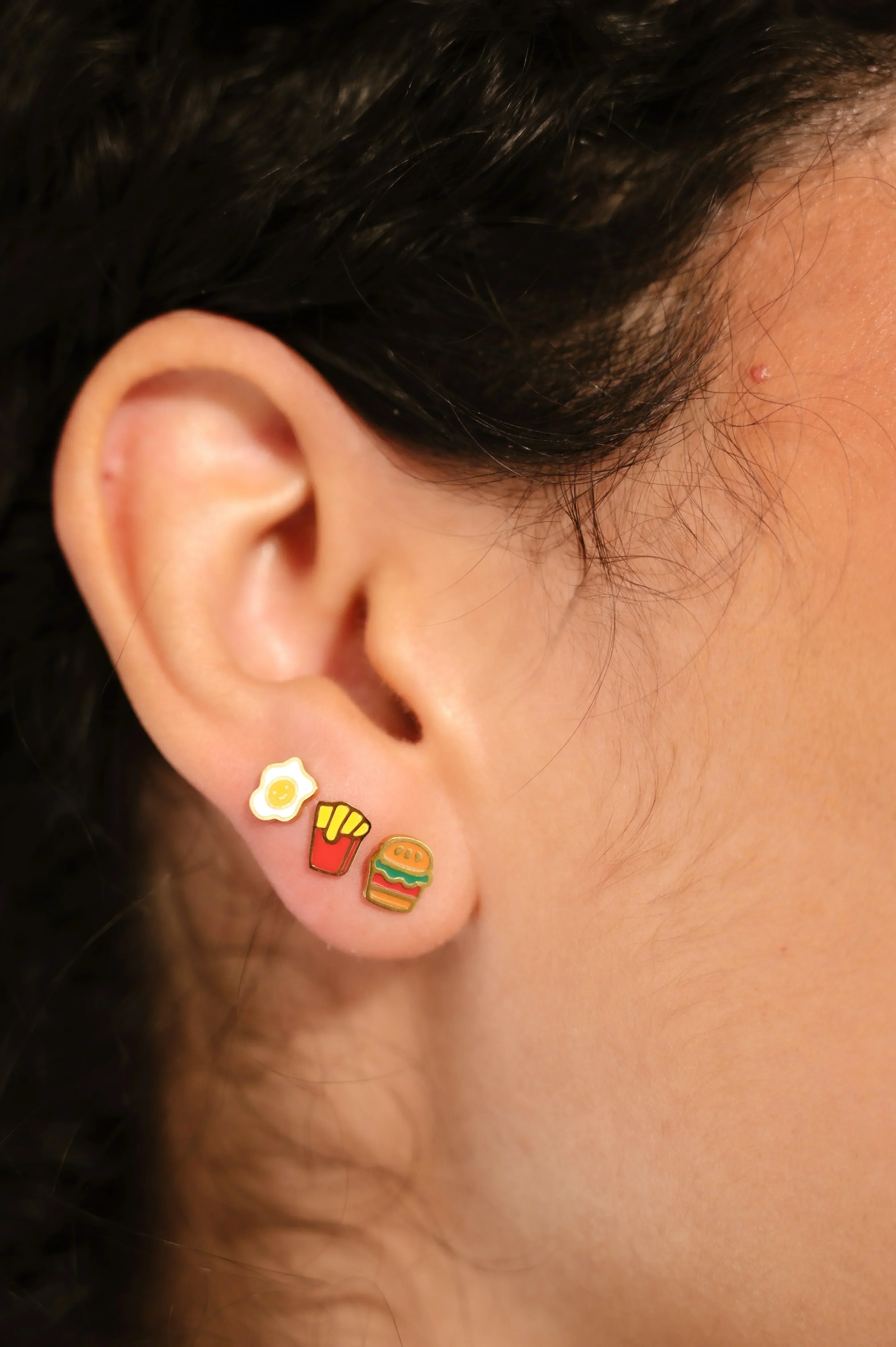 Hamburger Enamel Flat Back Stud - Image 4