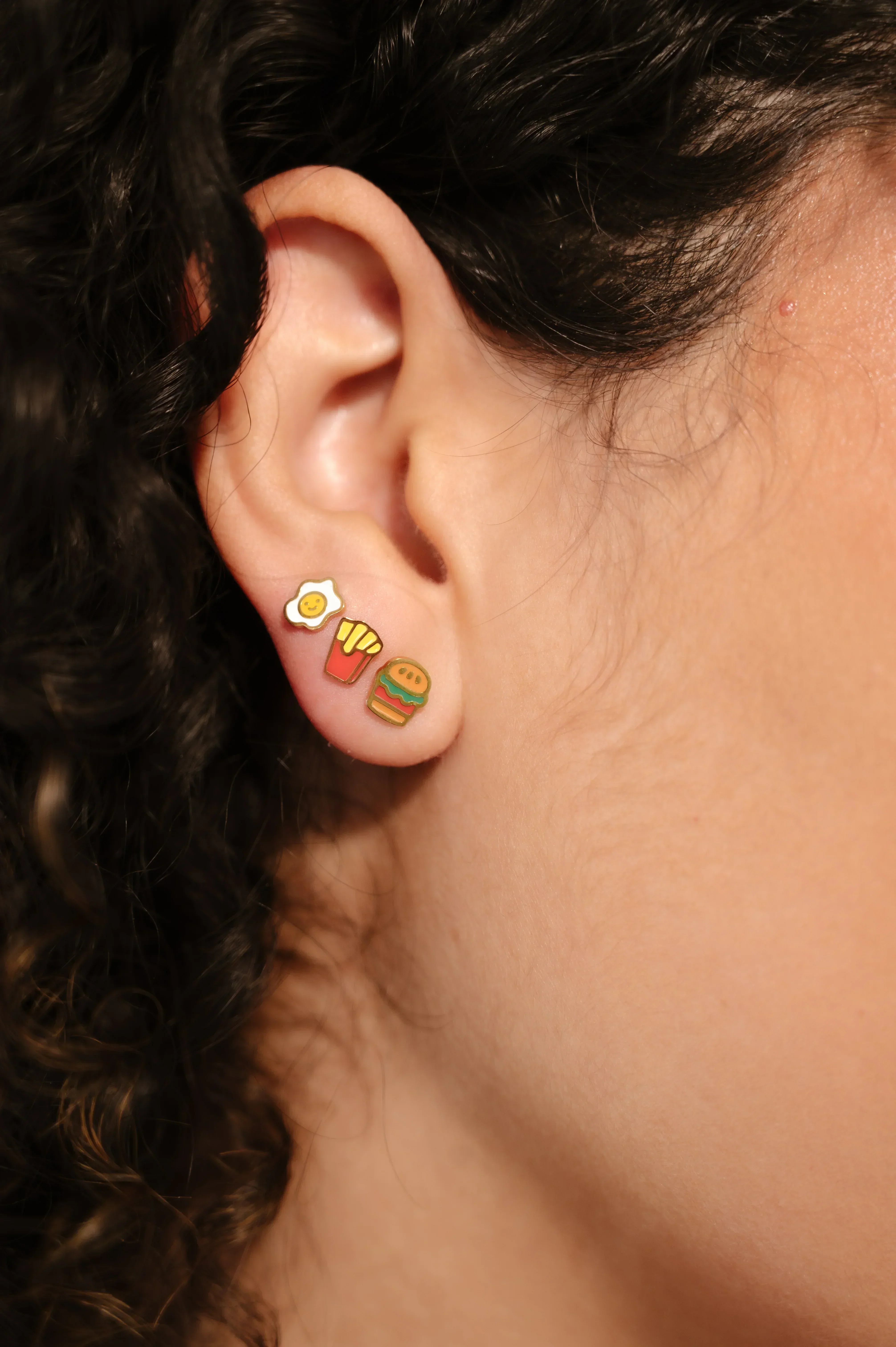 Hamburger Enamel Flat Back Stud - Image 3