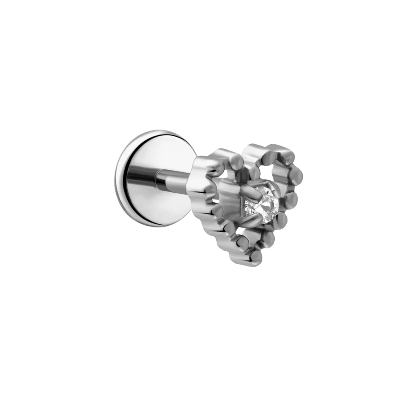 Frosted Heart Flat Back Stud - Image 7
