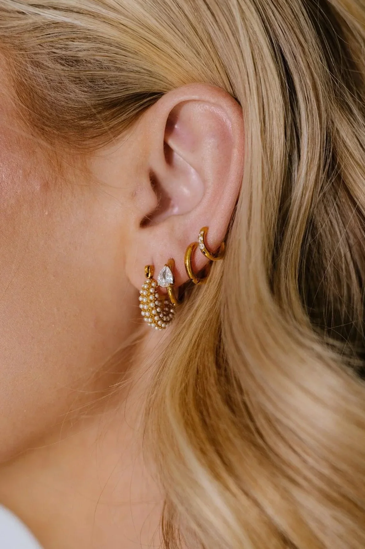 Pear Zirconia Hoops - Image 3