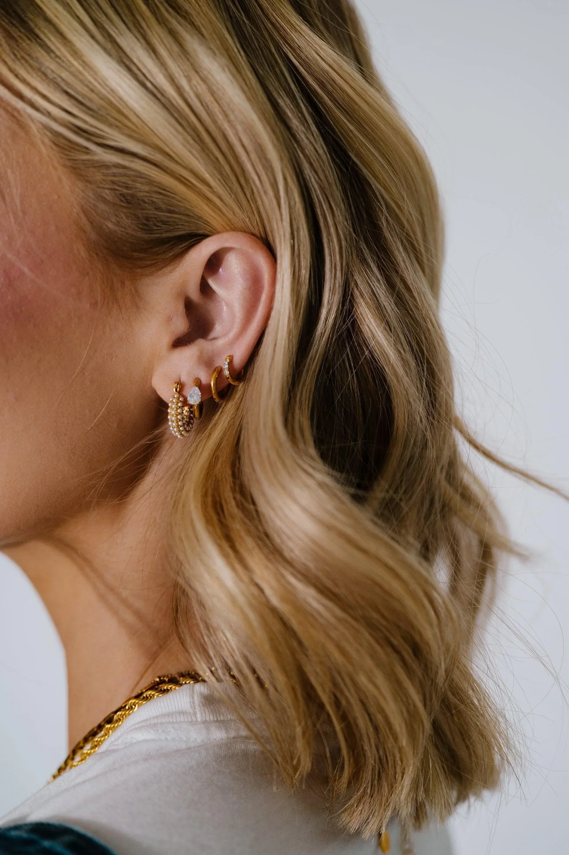 Pear Zirconia Hoops - Image 4