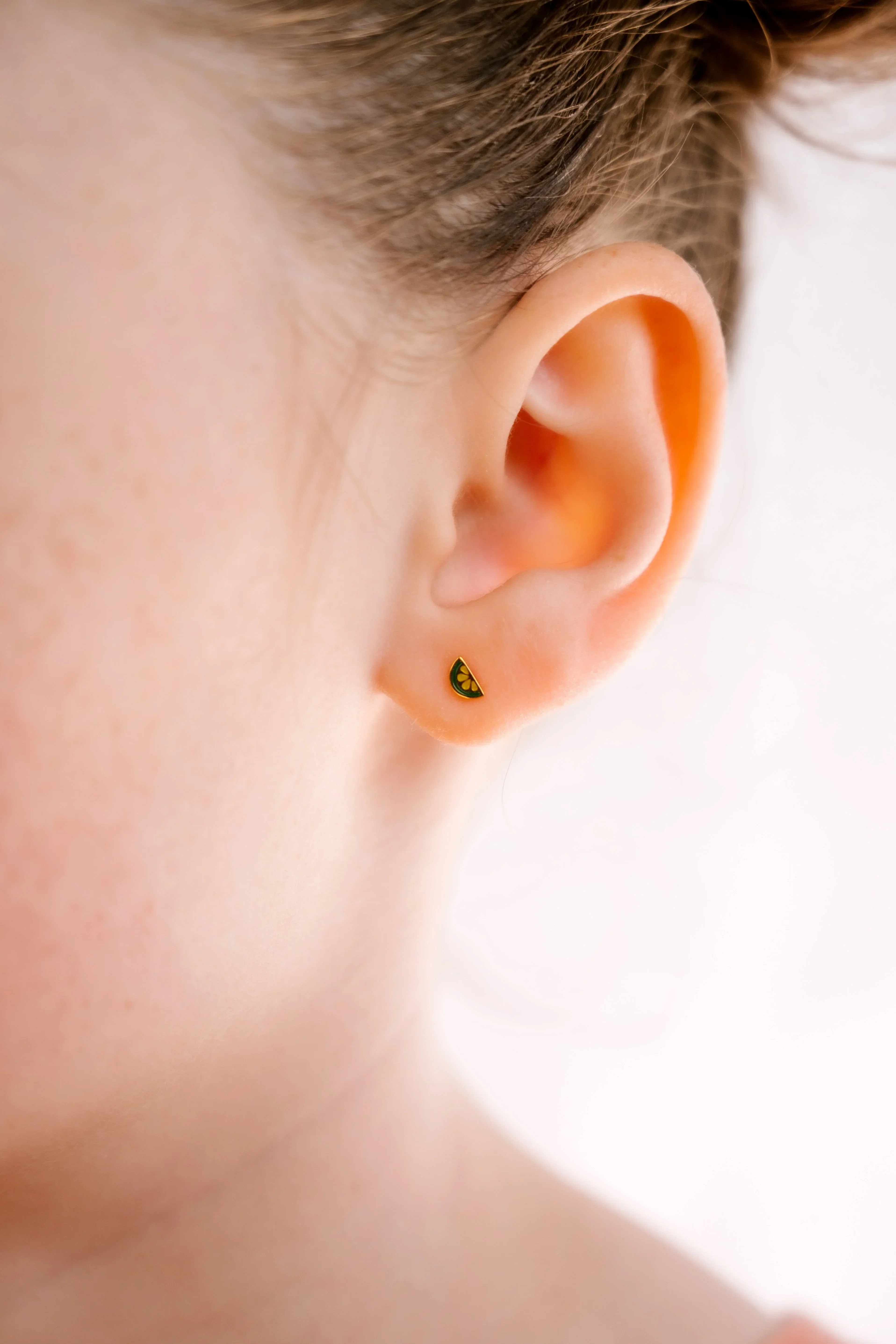 Lime Slice Enamel Flat Back Stud - Image 2