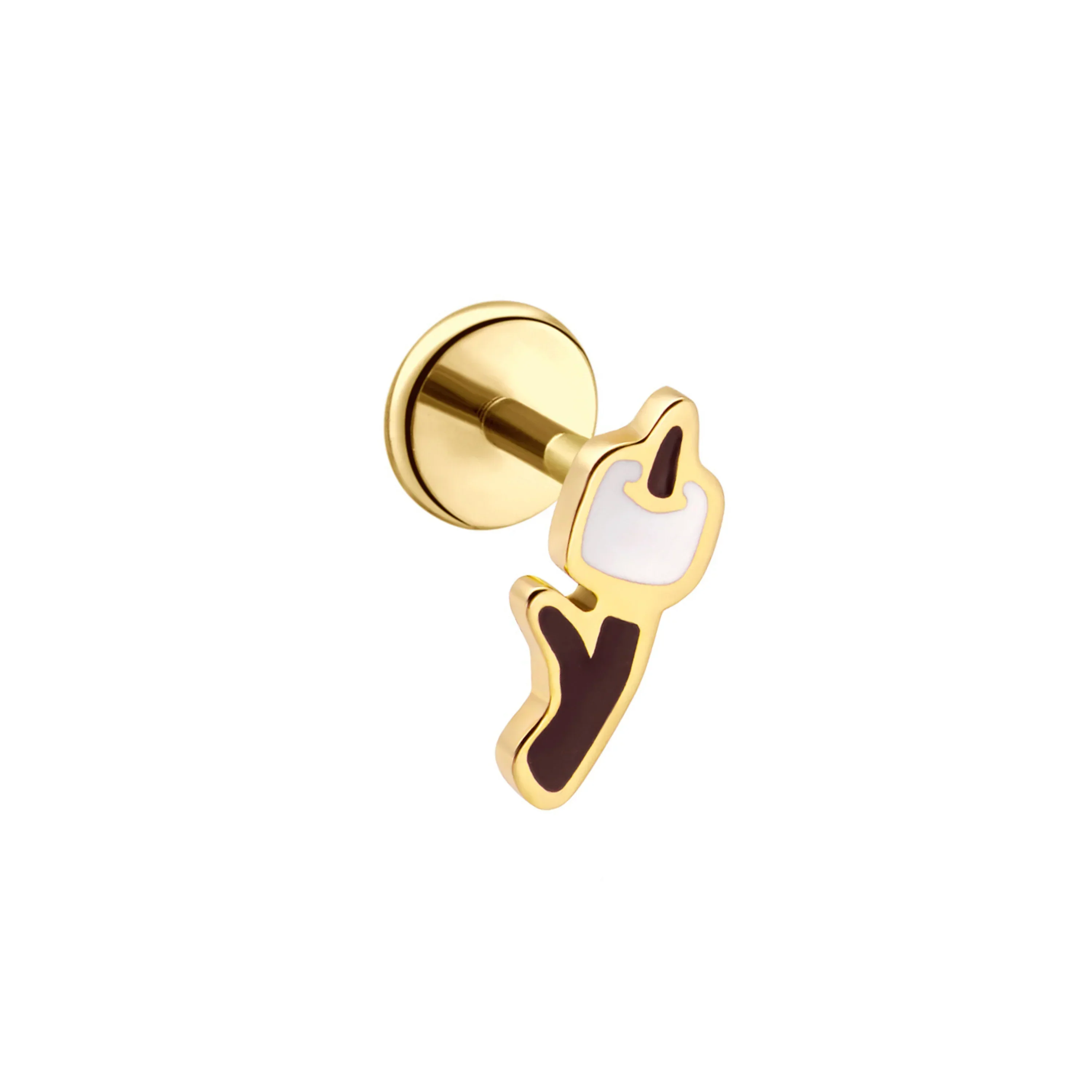 Mallow Stick Enamel Flat Back Stud