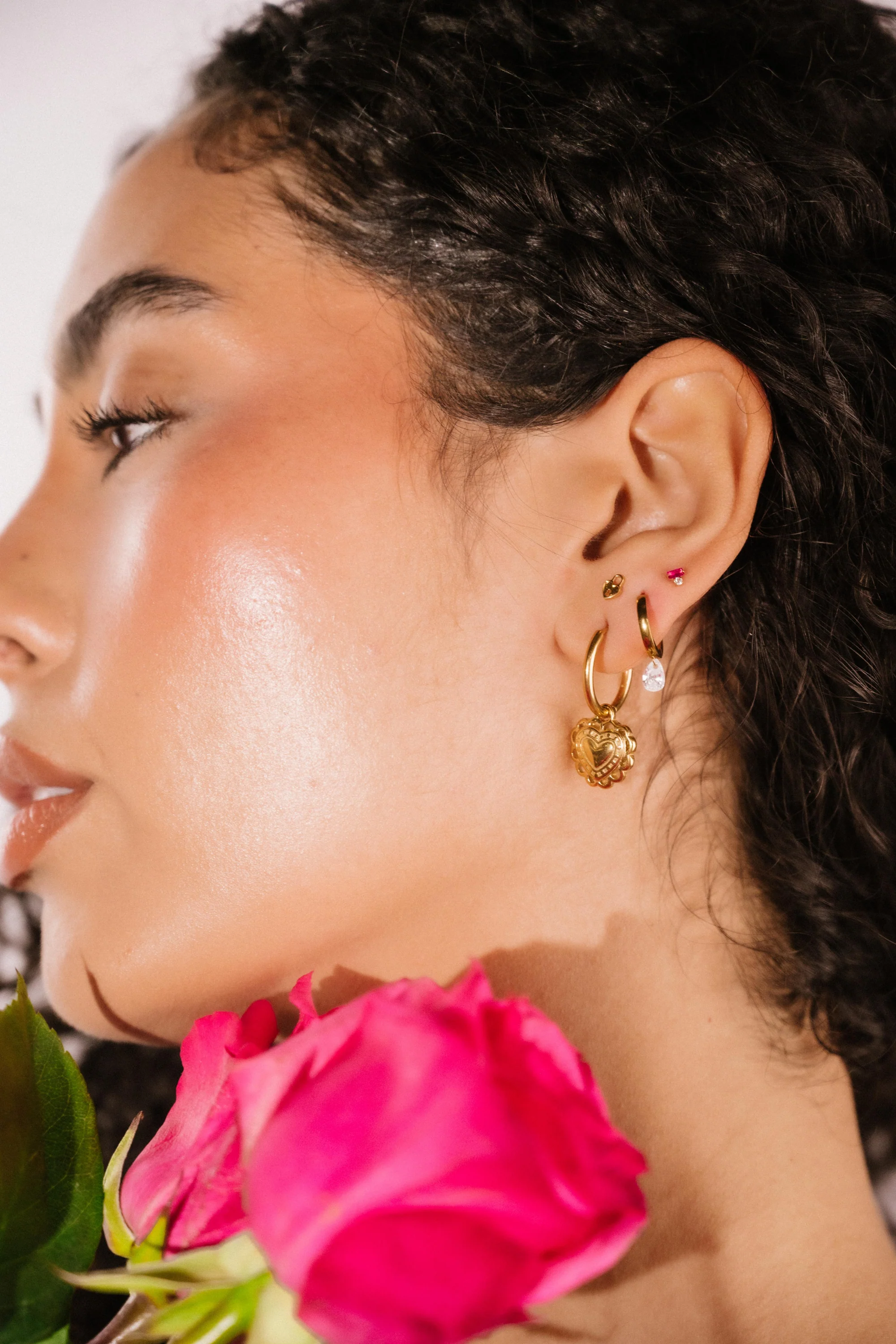 Mira Flat Back Stud - Pink - Image 3