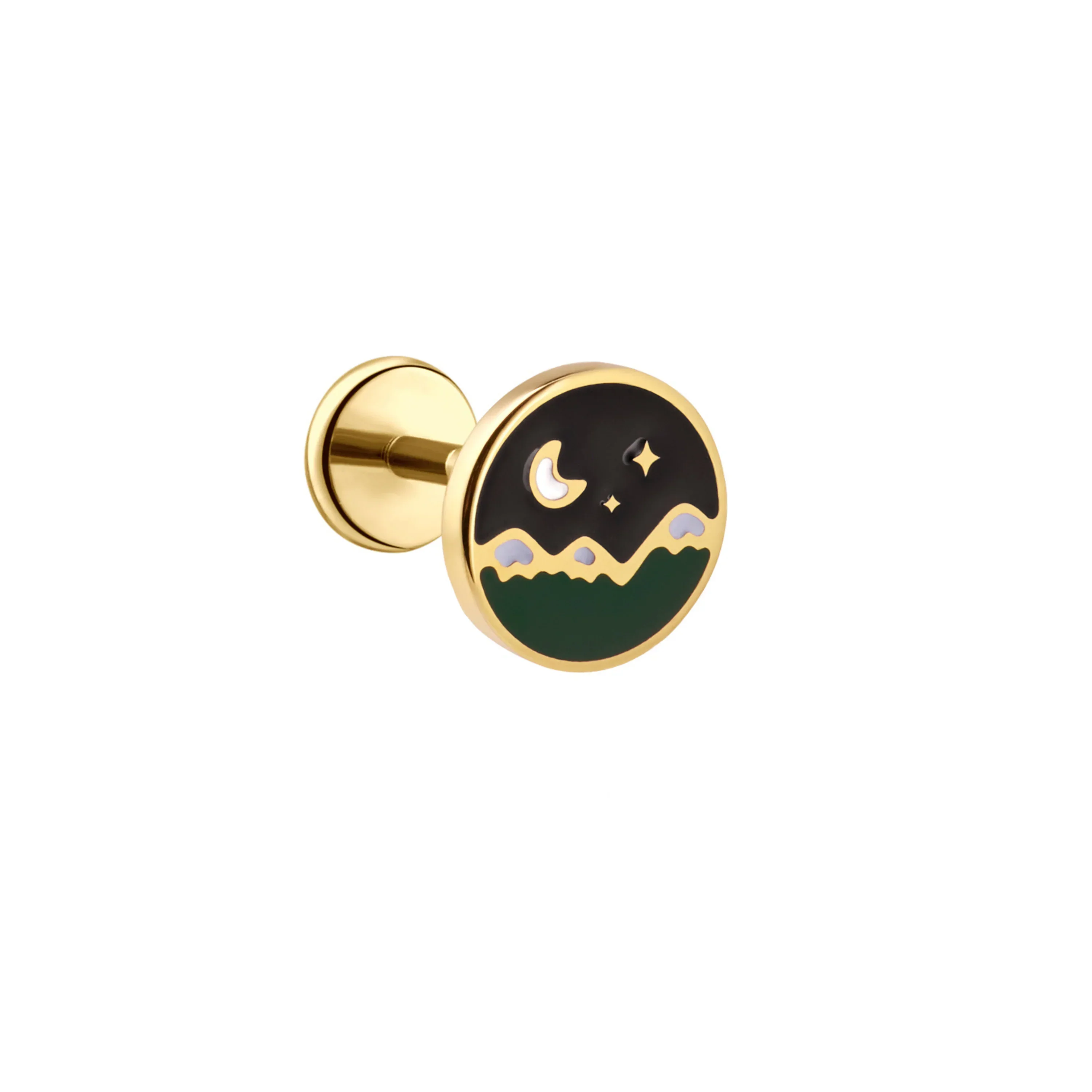 Night Sky Enamel Flat Back Stud