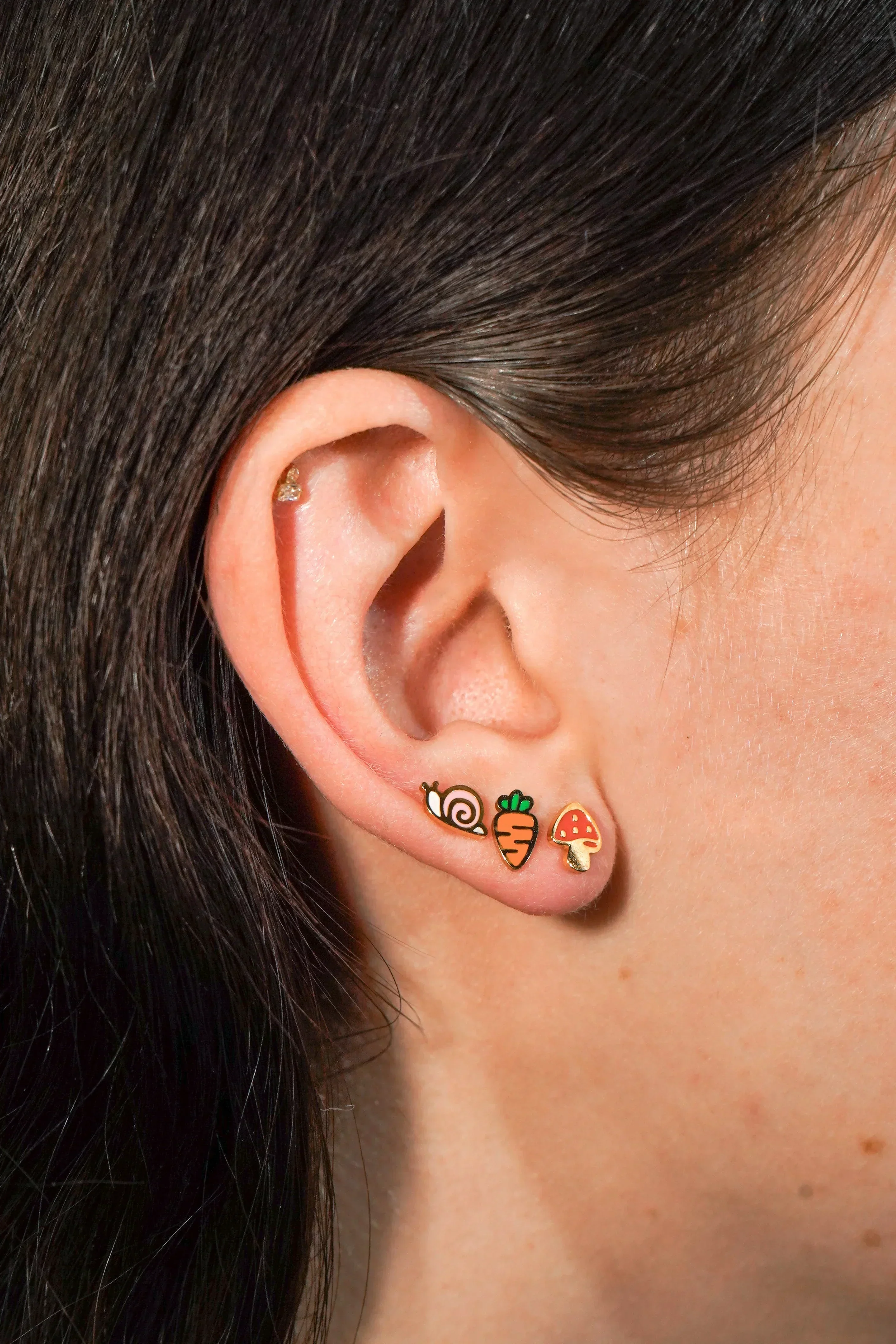 Carrot Enamel Flat Back Stud - Image 3