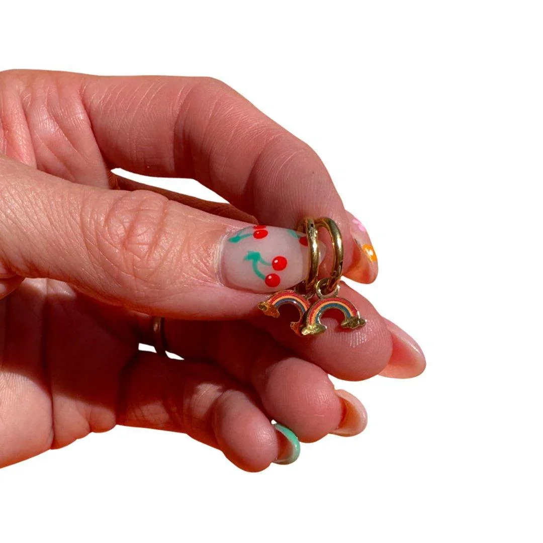 Rainbow Charm Hoops - Image 2