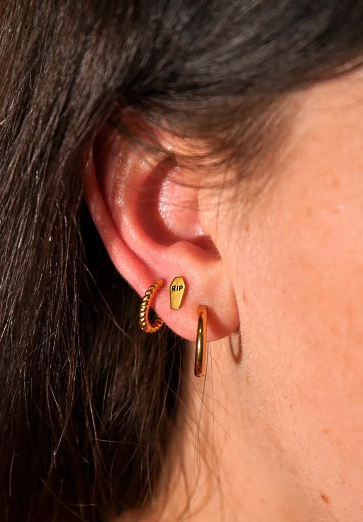 RIP Coffin Enamel Flat Back Stud - Image 2