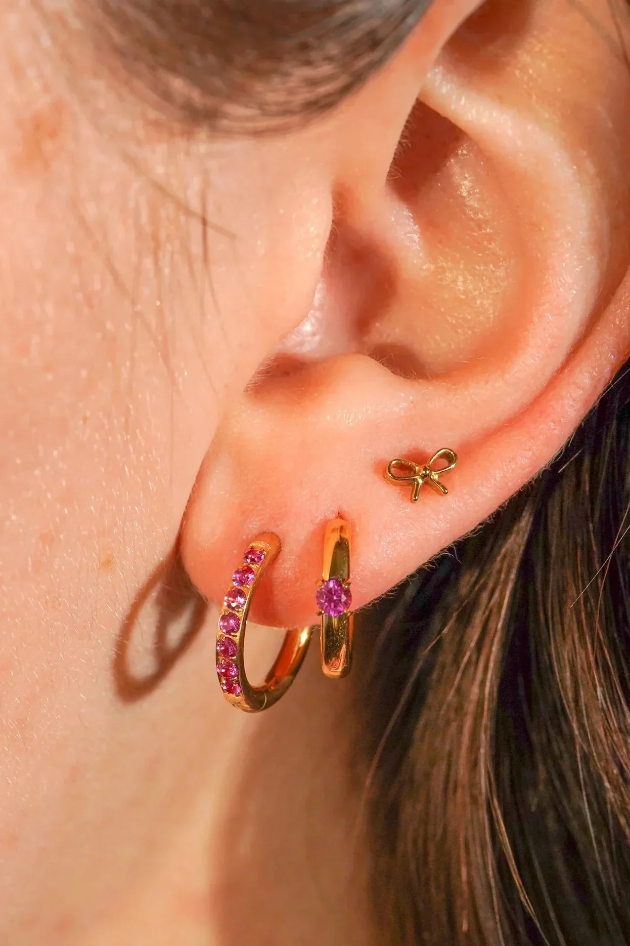 Rose Titanium Celestial Hoops - Image 2