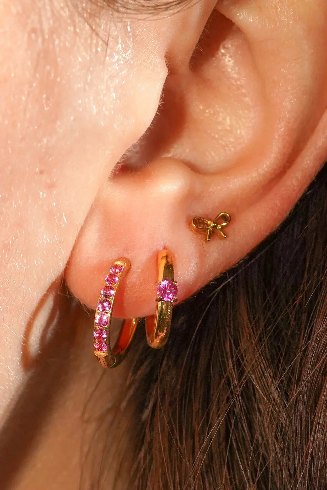 Rose Titanium Celestial Hoops - Image 3