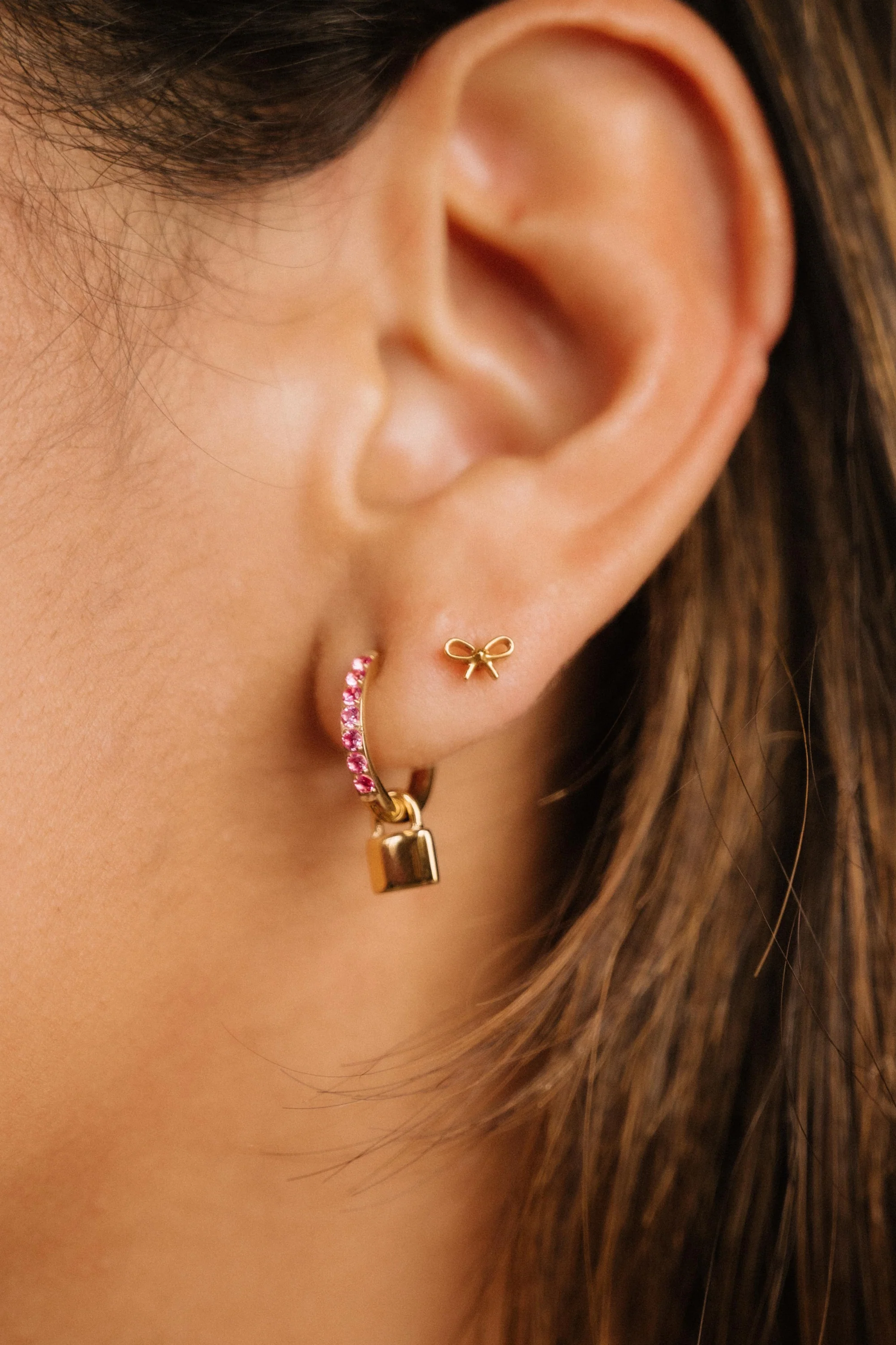 Rose Titanium Celestial Hoops - Image 4