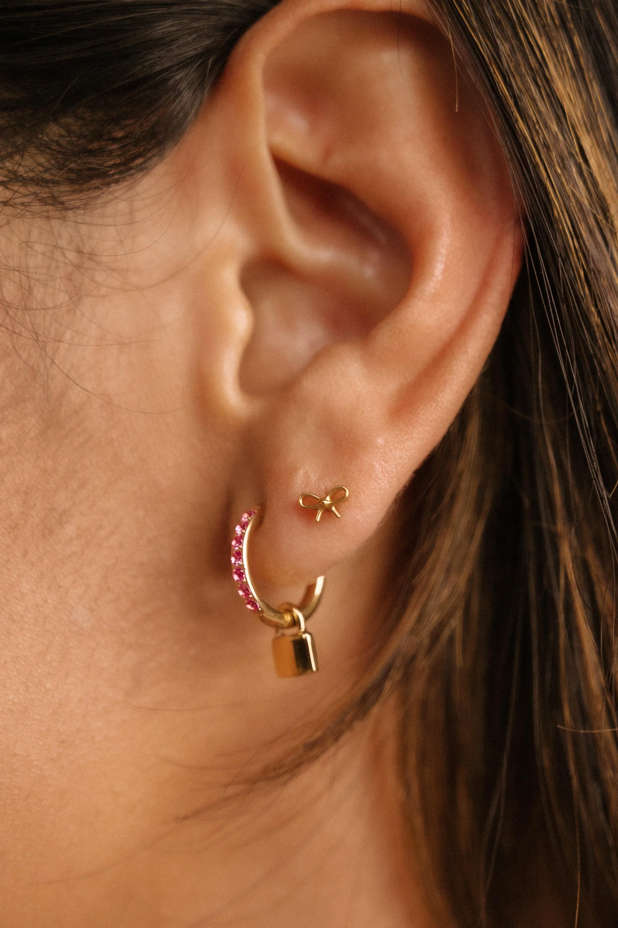 Rose Titanium Celestial Hoops - Image 5