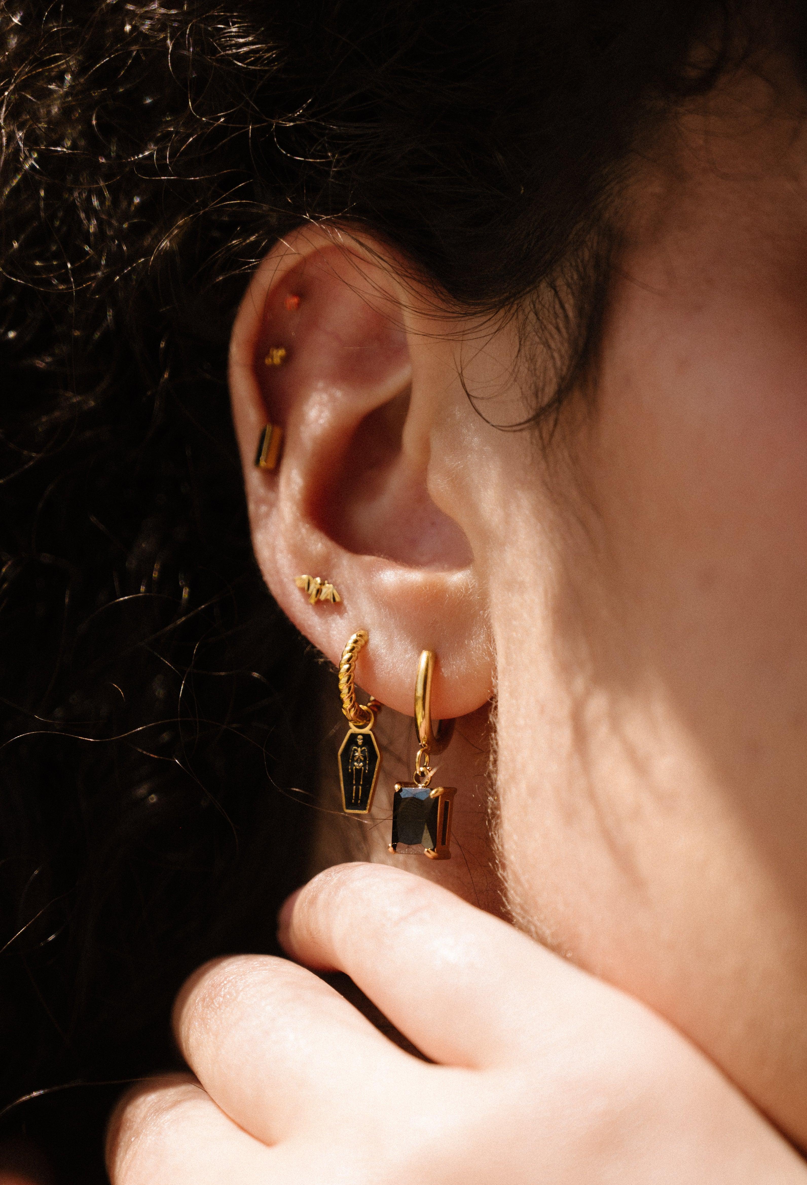 Skeleton-In-A-Coffin Hoop Charm - Image 2