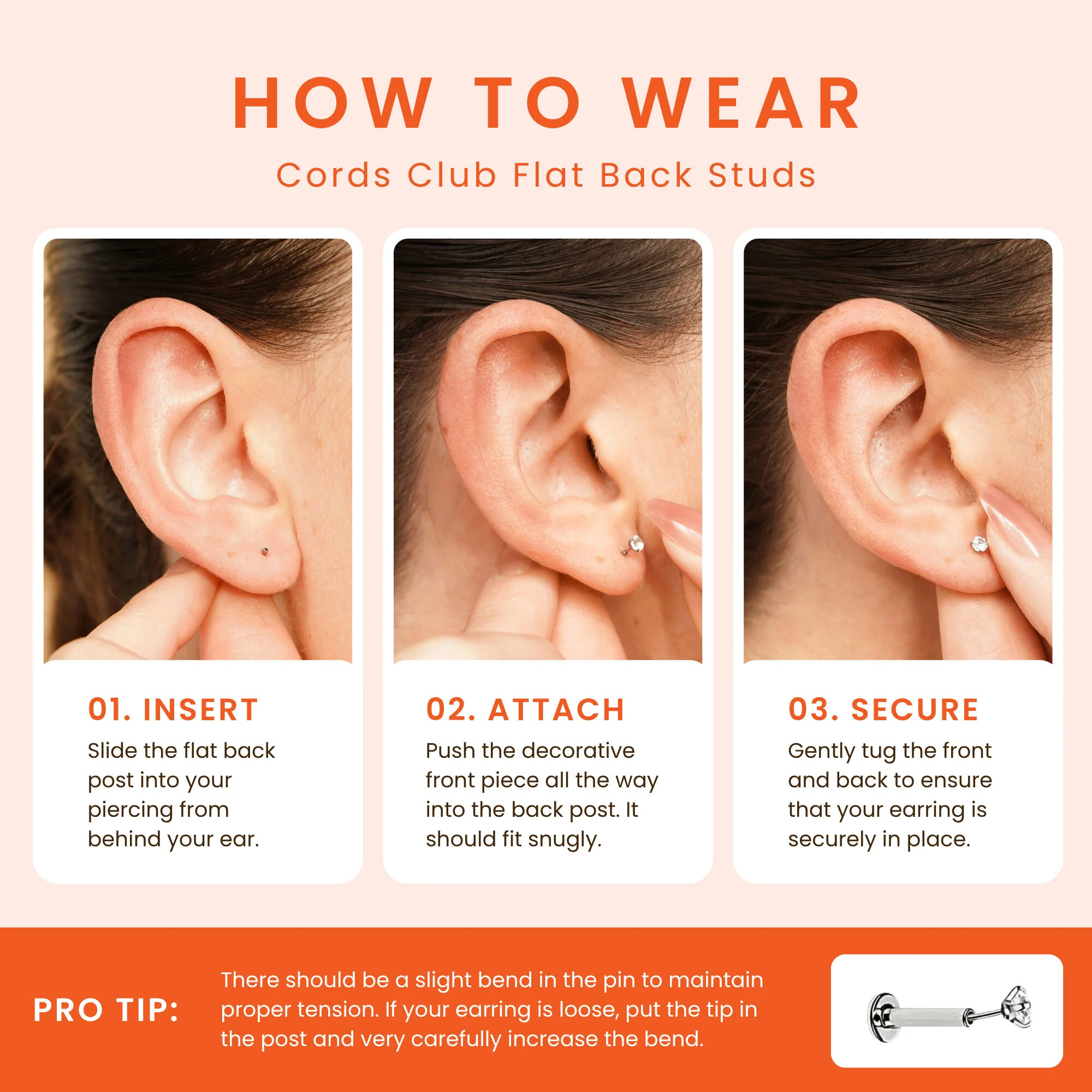 Marquise Flat Back Stud - Image 5