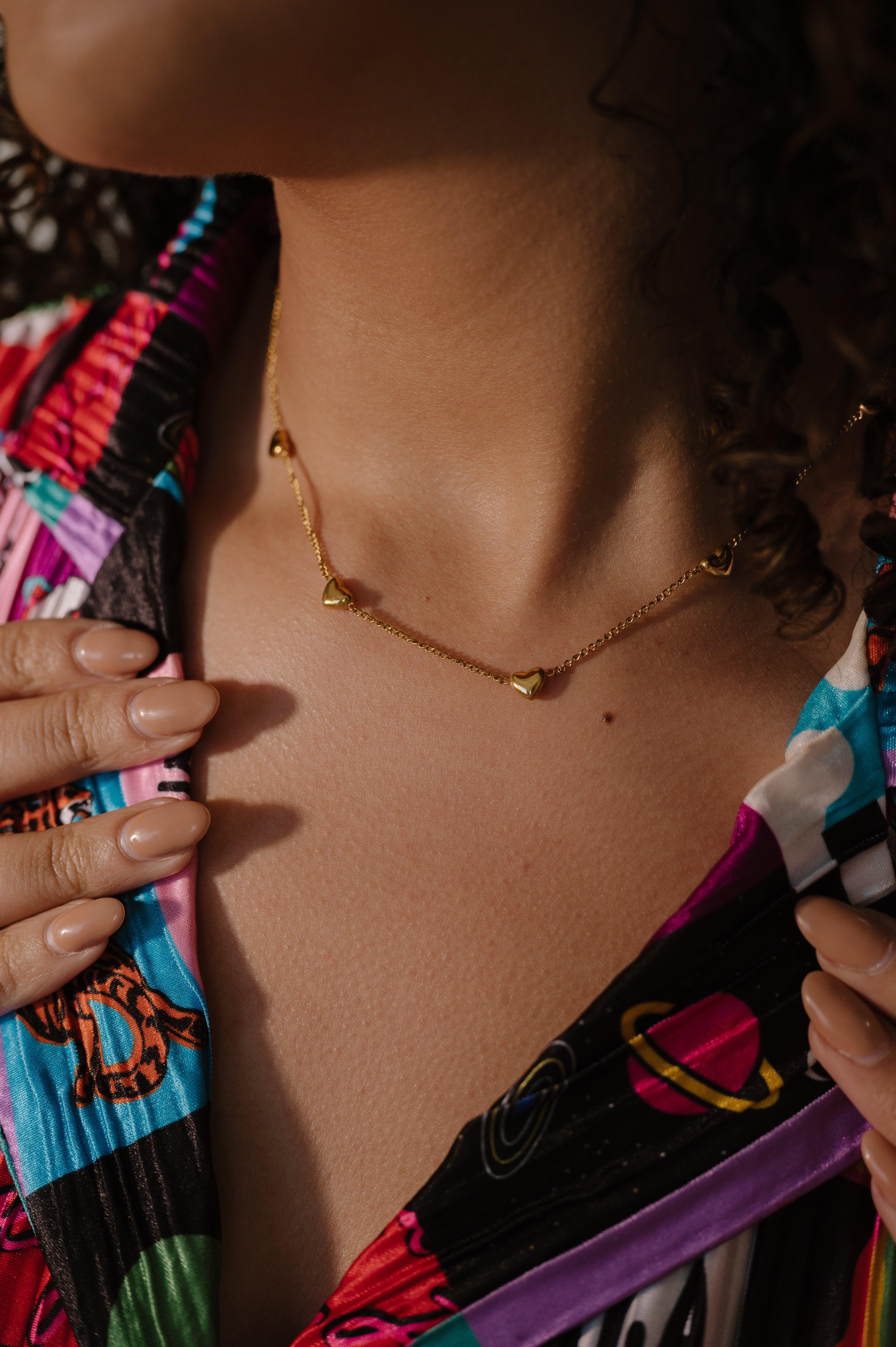 String of Hearts Choker Necklace - Image 2