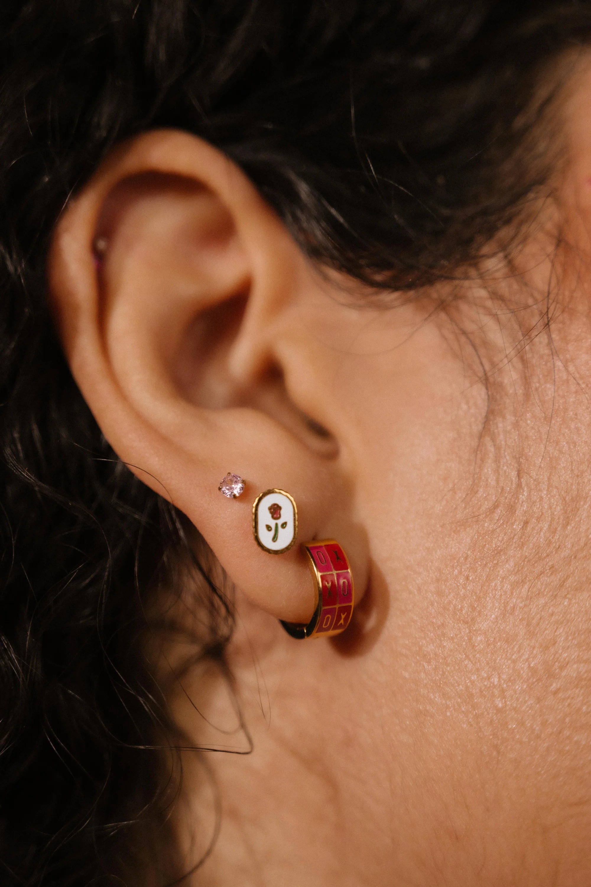 Vintage Rose Flat Back Stud - Image 3